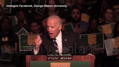 Scene from Violenza contro le donne: torna virale il discorso di Biden del 2017
