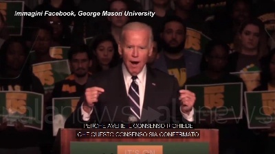 Scene from Violenza contro le donne: torna virale il discorso di Biden del 2017
