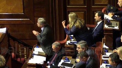 Scene from Gregoretti, il discorso di Salvini tra standing ovation e bagarre