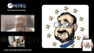 Scene from Coronavirus, caricature in beneficienza per le mascherine stampate in 3d