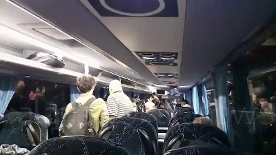 Scene from "A bordo non c'è distanziamento": rivolta sul Flixbus Milano-Cariati