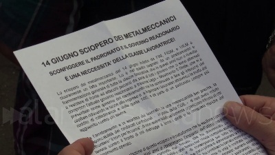 Scene from Sciopero metalmeccanici, a Milano Bentivogli e Landini