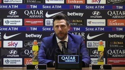 Scene from Roma-Bologna, Di Francesco: "Nel primo tempo prestazione non all'altezza"