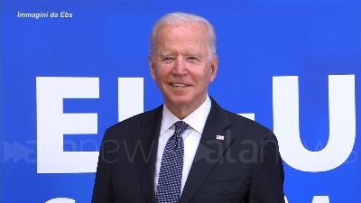 Scene from UE-Usa, immagini dal vertice tra Michel, Von der Leyen, e Biden