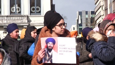 Scene from Manifestazione a Bruxelles contro la discriminazione dei Sikh in India