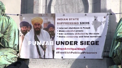Scene from Manifestazione a Bruxelles contro la discriminazione dei Sikh in India