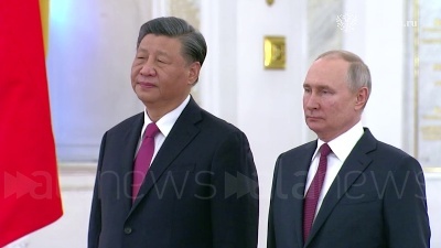 Scene from Mosca, Xi Jinping al Cremlino per l'incontro con Putin
