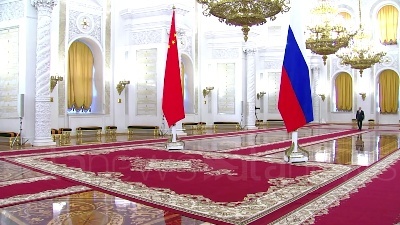 Scene from Mosca, Xi Jinping al Cremlino per l'incontro con Putin