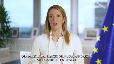 Scene from 2023: Il messaggio della presidente del Parlamento europeo ai cittadini Ue