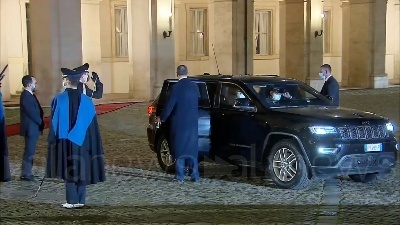 Scene from Governo, l'arrivo del presidente della Camera Fico al Quirinale
