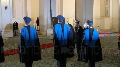 Scene from Governo, l'arrivo del presidente della Camera Fico al Quirinale