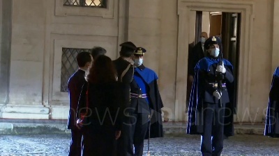 Scene from Governo, l'arrivo del presidente della Camera Fico al Quirinale