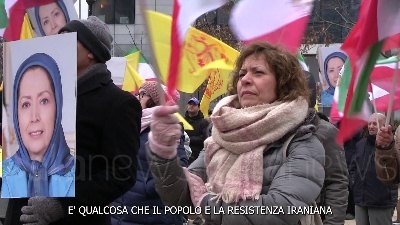 Scene from Iran: manifestanti a Bruxelles chiedono riconoscimento IRGC come organizzazione terroristica
