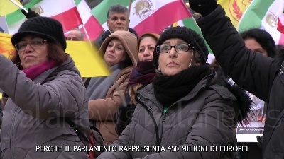 Scene from Iran: manifestanti a Bruxelles chiedono riconoscimento IRGC come organizzazione terroristica