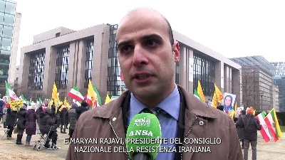 Scene from Iran: manifestanti a Bruxelles chiedono riconoscimento IRGC come organizzazione terroristica