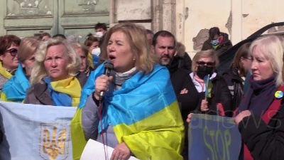 Scene from 'No fly zone': a Roma manifestazione comunità ucraina
