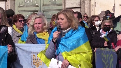 Scene from 'No fly zone': a Roma manifestazione comunità ucraina