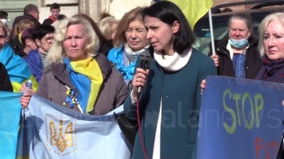 Scene from 'No fly zone': a Roma manifestazione comunità ucraina