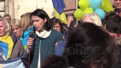 Scene from 'No fly zone': a Roma manifestazione comunità ucraina