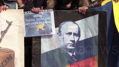 Scene from 'No fly zone': a Roma manifestazione comunità ucraina