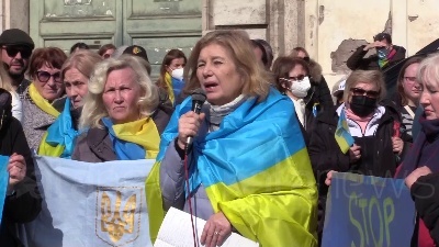 Scene from 'No fly zone': a Roma manifestazione comunità ucraina