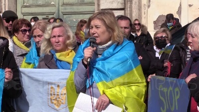 Scene from 'No fly zone': a Roma manifestazione comunità ucraina