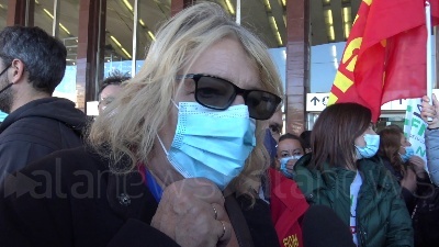 Scene from Whirlpool, corteo dei lavoratori da Roma Termini al Mise