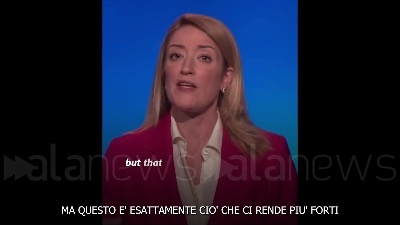 Scene from Giornata dell'Europa: il video messaggio della presidente del Parlamento europeo