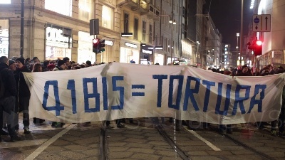 Scene from Cospito, manifestazione anarchica contro il 41bis in centro a Milano