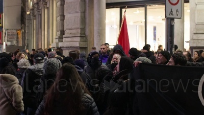 Scene from Cospito, manifestazione anarchica contro il 41bis in centro a Milano