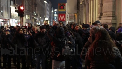 Scene from Cospito, manifestazione anarchica contro il 41bis in centro a Milano