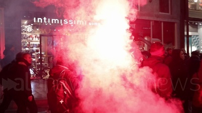 Scene from Cospito, manifestazione anarchica contro il 41bis in centro a Milano