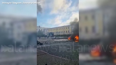 Scene from Ucraina, esplosioni nel centro di Kiev: ci sono morti e feriti
