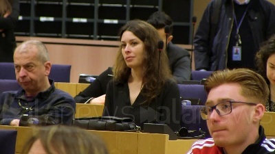 Scene from Marco Pannella, Presentazione del documentario di Simona Ventura al Parlamento europeo