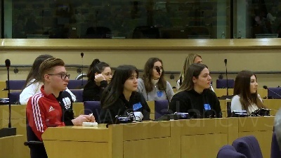 Scene from Marco Pannella, Presentazione del documentario di Simona Ventura al Parlamento europeo