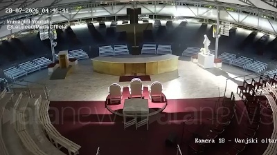 Scene from Madonna di Medjugorje: tentato incendio in chiesa e statua imbrattata