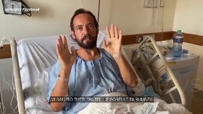 Scene from Il missionario ferito in Sud Sudan manda un video messaggio dall'ospedale