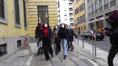 Scene from Milano, studenti occupato il cortile del liceo classico Tito Livio