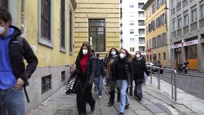 Scene from Milano, studenti occupato il cortile del liceo classico Tito Livio
