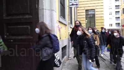 Scene from Milano, studenti occupato il cortile del liceo classico Tito Livio