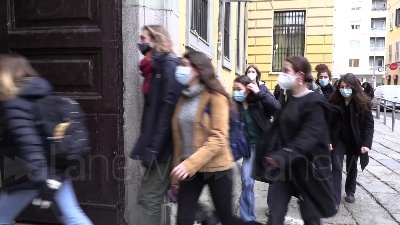 Scene from Milano, studenti occupato il cortile del liceo classico Tito Livio