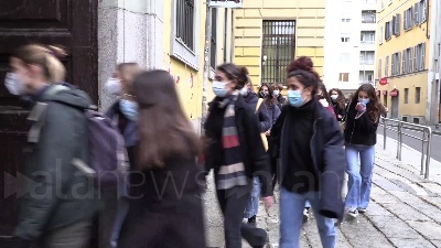 Scene from Milano, studenti occupato il cortile del liceo classico Tito Livio