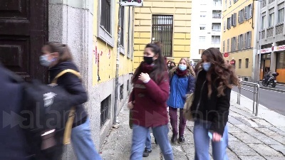Scene from Milano, studenti occupato il cortile del liceo classico Tito Livio