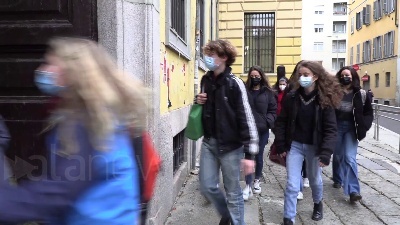 Scene from Milano, studenti occupato il cortile del liceo classico Tito Livio