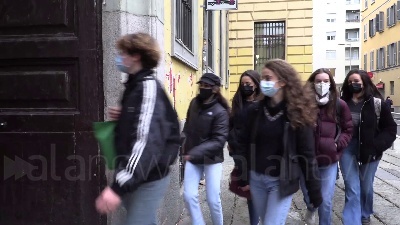 Scene from Milano, studenti occupato il cortile del liceo classico Tito Livio