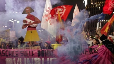 Scene from Milano, corteo 'Non una di meno' in occasione dell'8 marzo