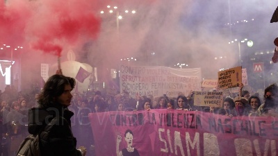 Scene from Milano, corteo 'Non una di meno' in occasione dell'8 marzo