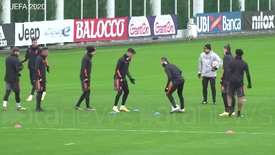 Scene from Champions, la Juve si allena in vista del Camp Nou