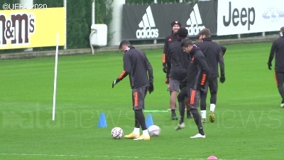 Scene from Champions, la Juve si allena in vista del Camp Nou