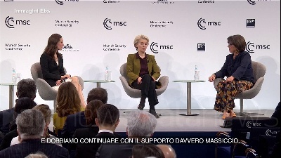 Scene from Von der Leyen: "Putin deve fallire, l'Ucraina deve vincere"
